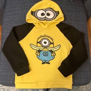 Kids Yellow and Black Minion Hoodie